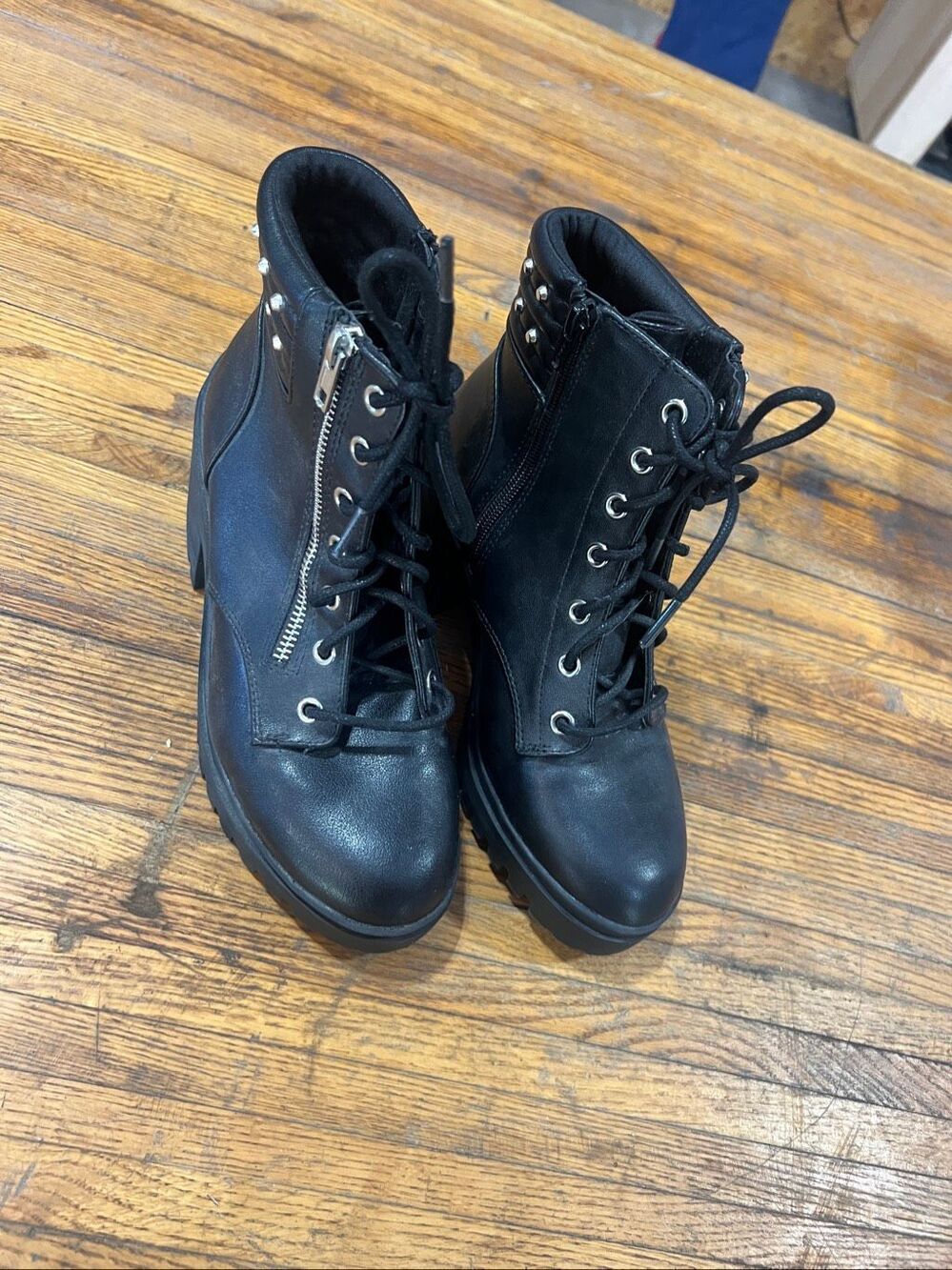 No Boundaries Black Heeled Boots Womans Size 7.5